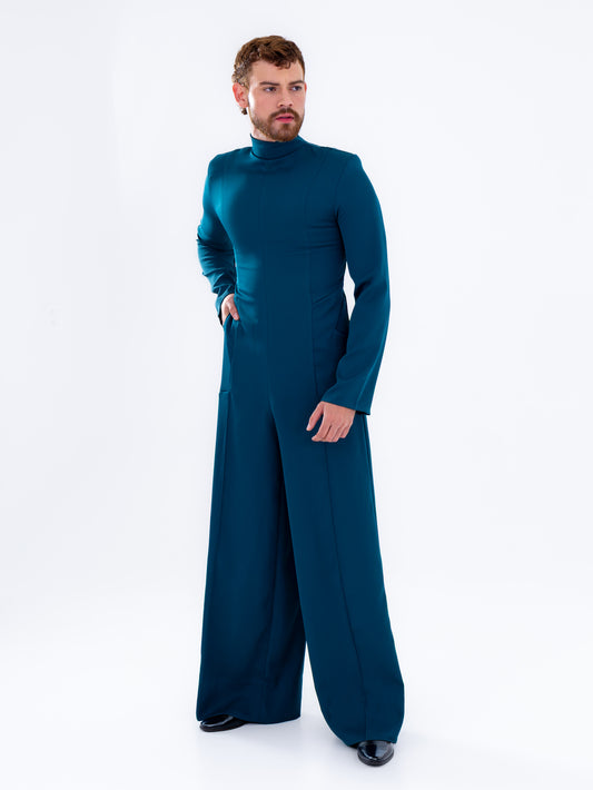 Men's Futuristic Aquamarine Jumpsuit