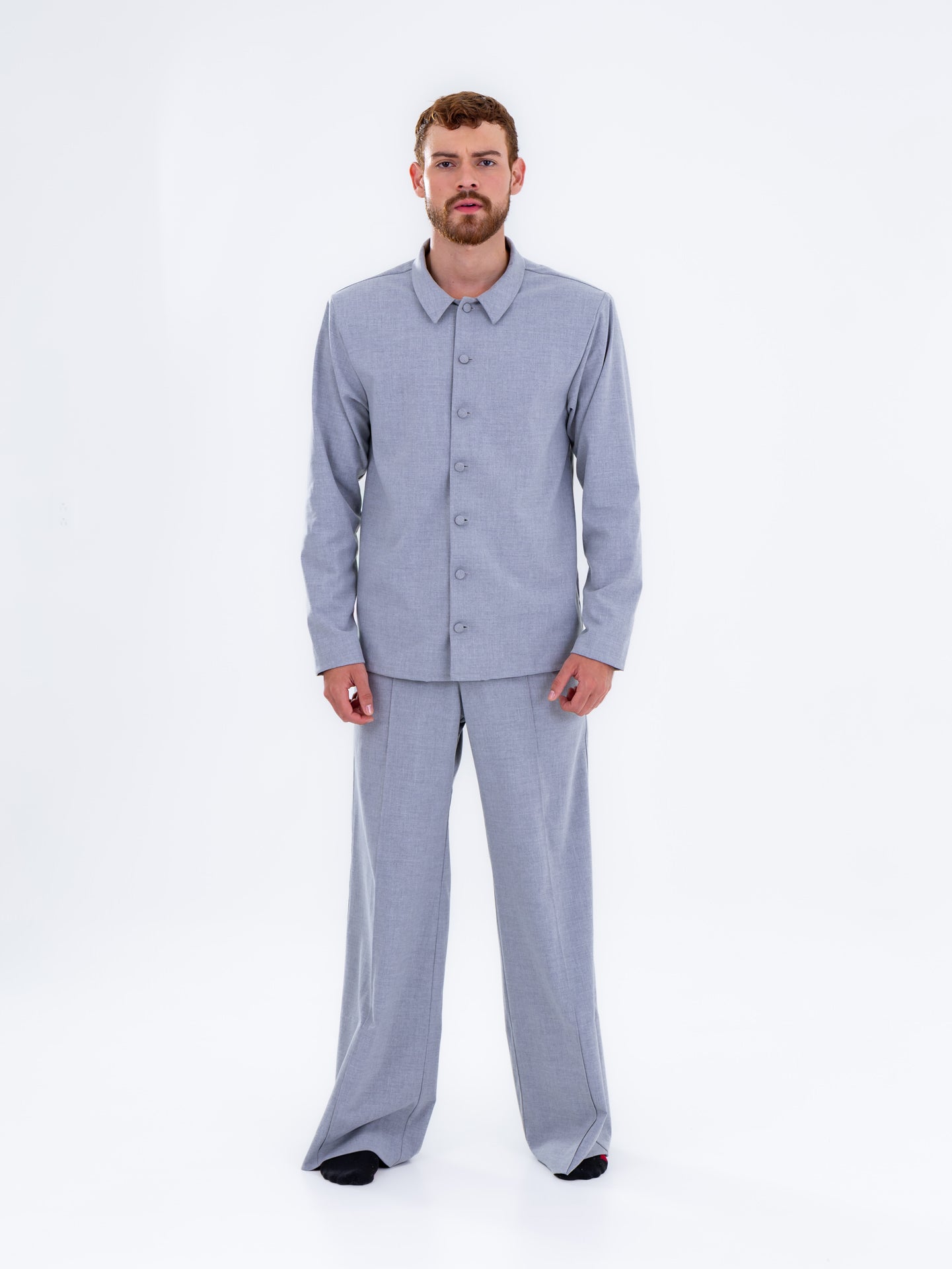 Camisa Oversize Azul Grisáceo
