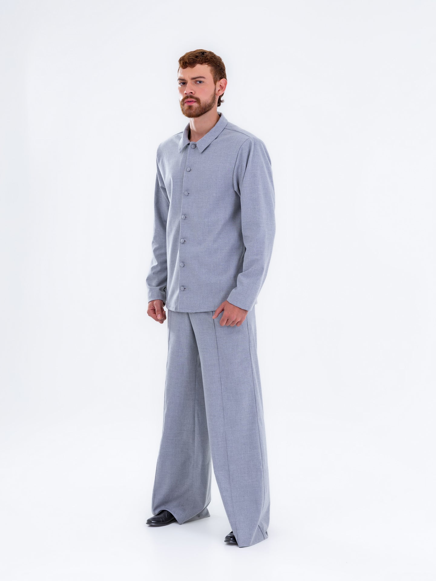 Camisa Oversize Azul Grisáceo