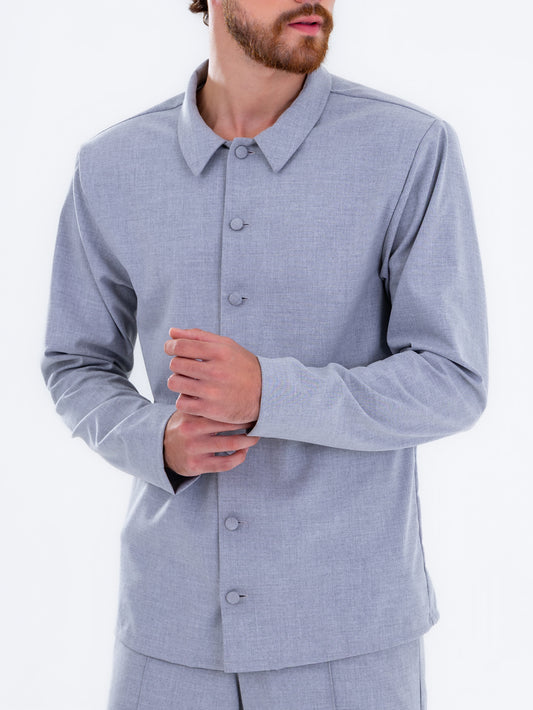 Camisa Oversize Azul Grisáceo