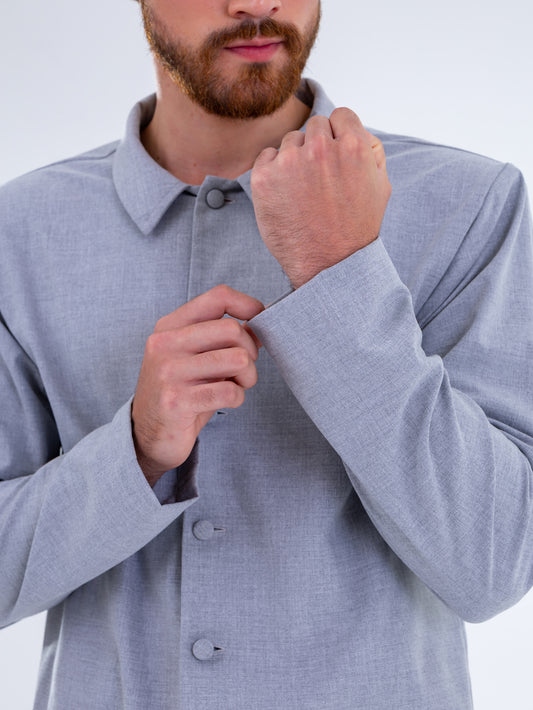 Camisa Oversize Azul Grisáceo