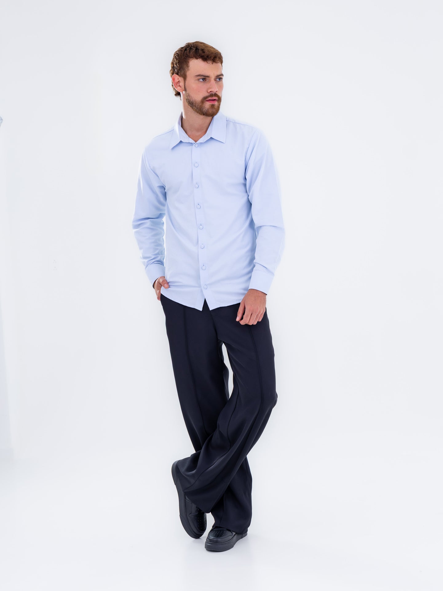Camisa oversized azul claro