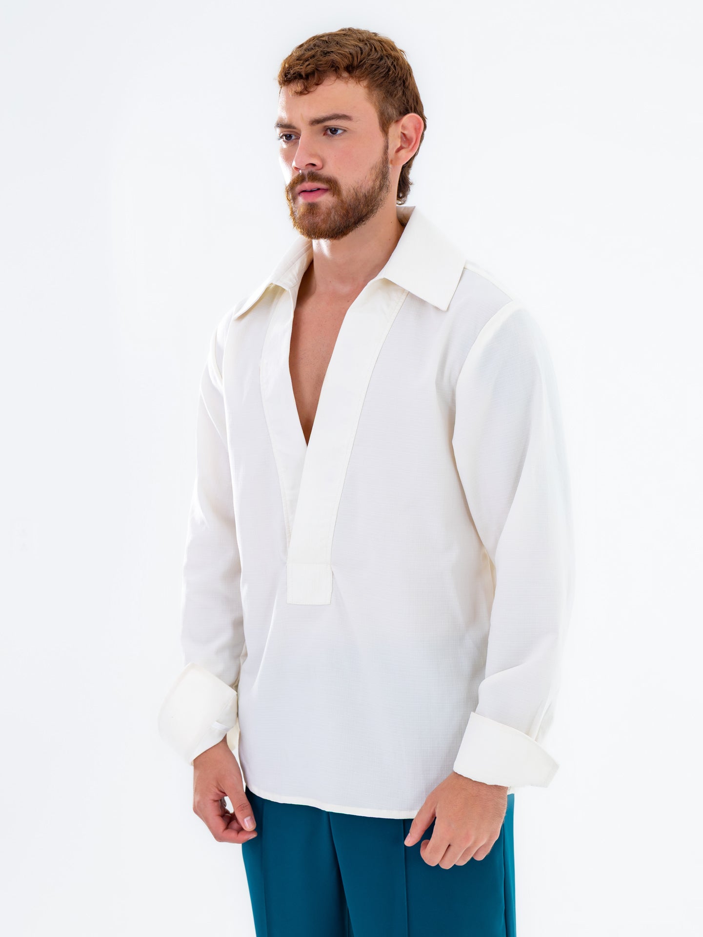 White W V-Neck Shirt