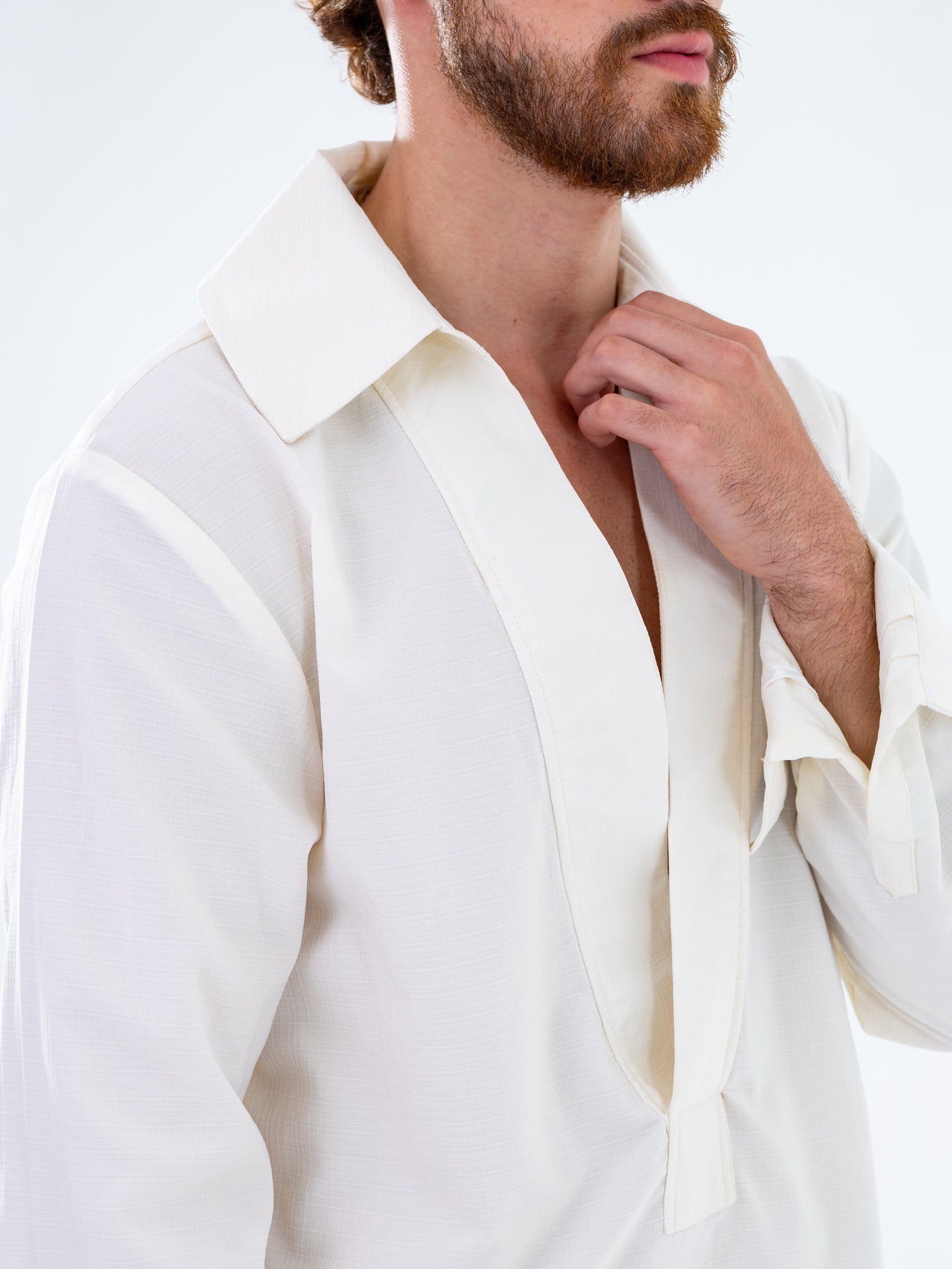 White W V-Neck Shirt