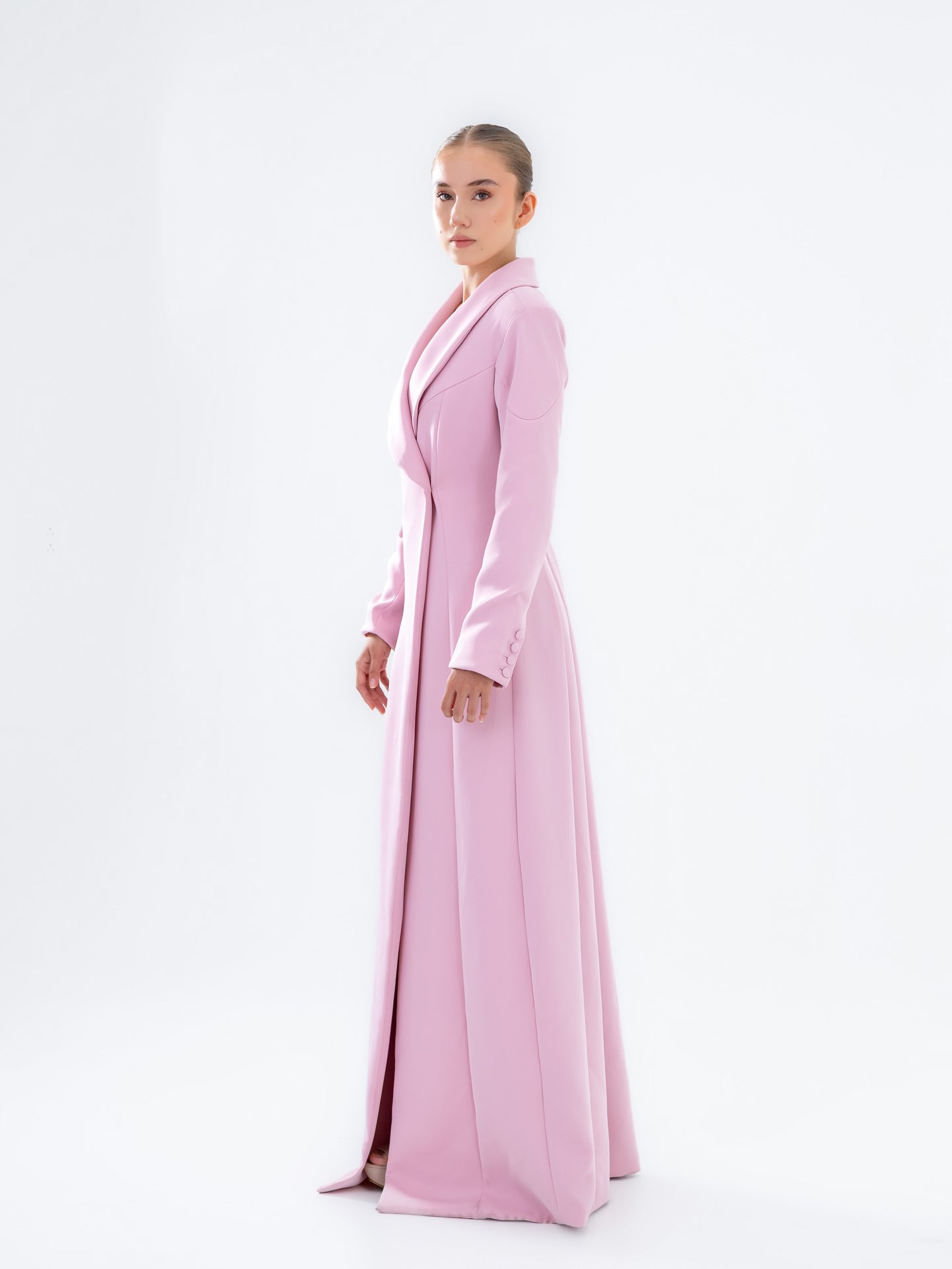 Vestido Maxi Blazer Rosa Pastel
