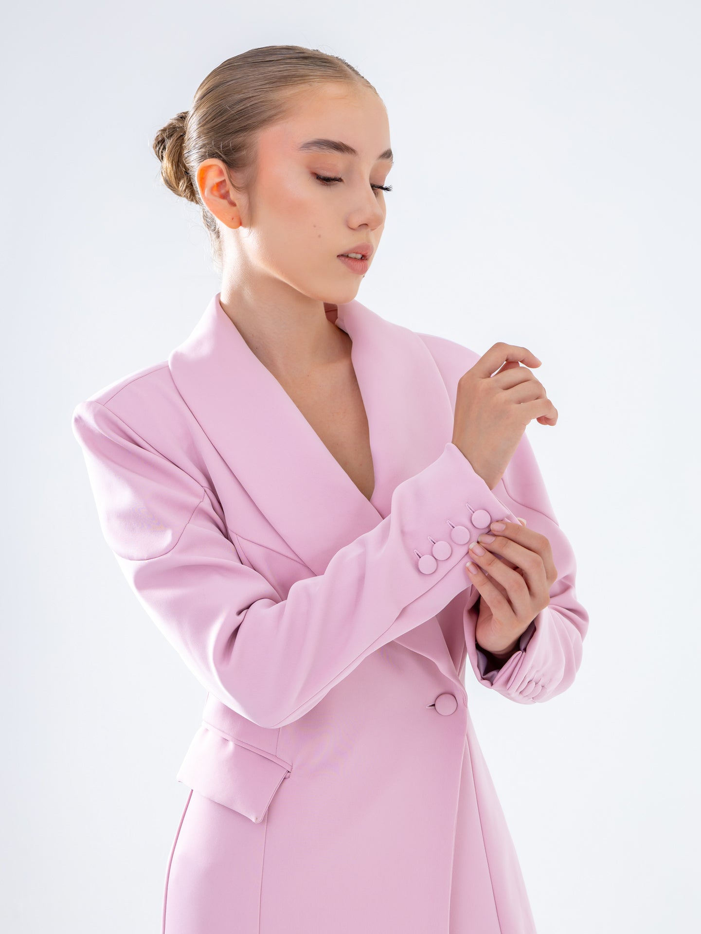 Vestido Maxi Blazer Rosa Pastel