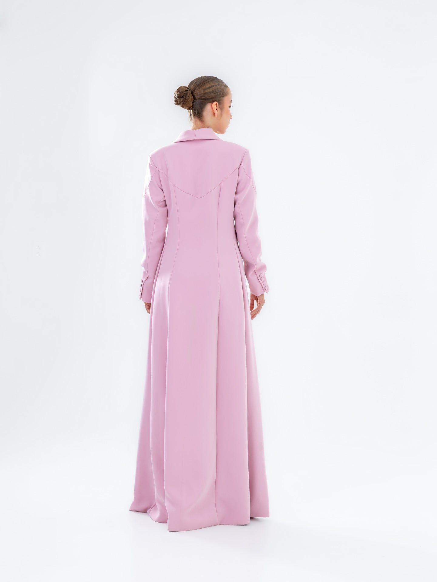 Vestido Maxi Blazer Rosa Pastel