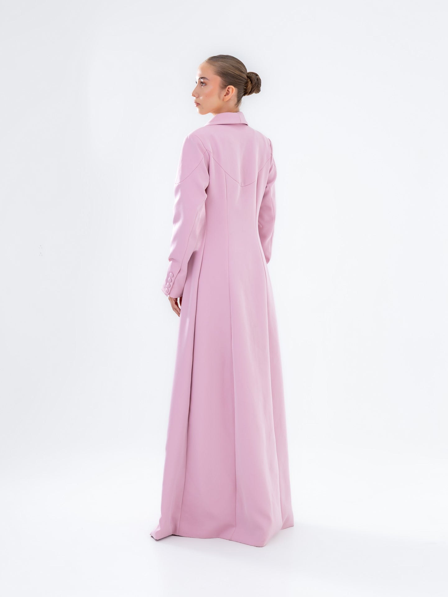 Vestido Maxi Blazer Rosa Pastel