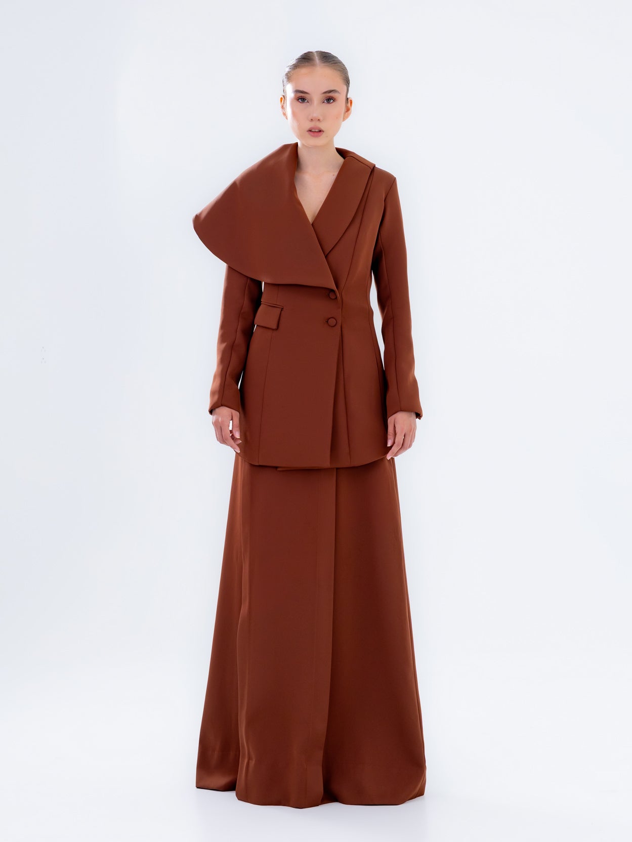 Deep Chocolate Cape Blazer
