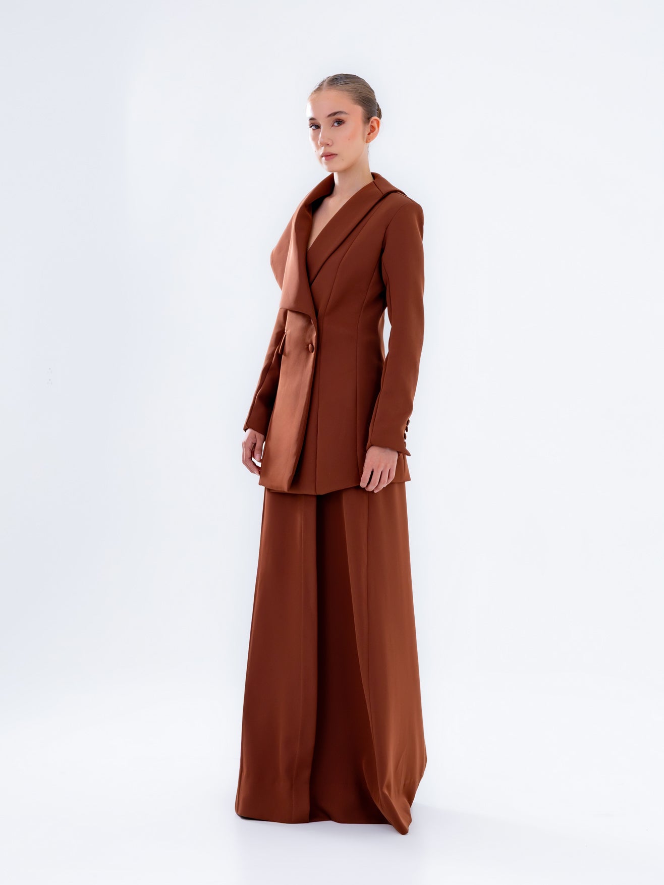 Deep Chocolate Cape Blazer