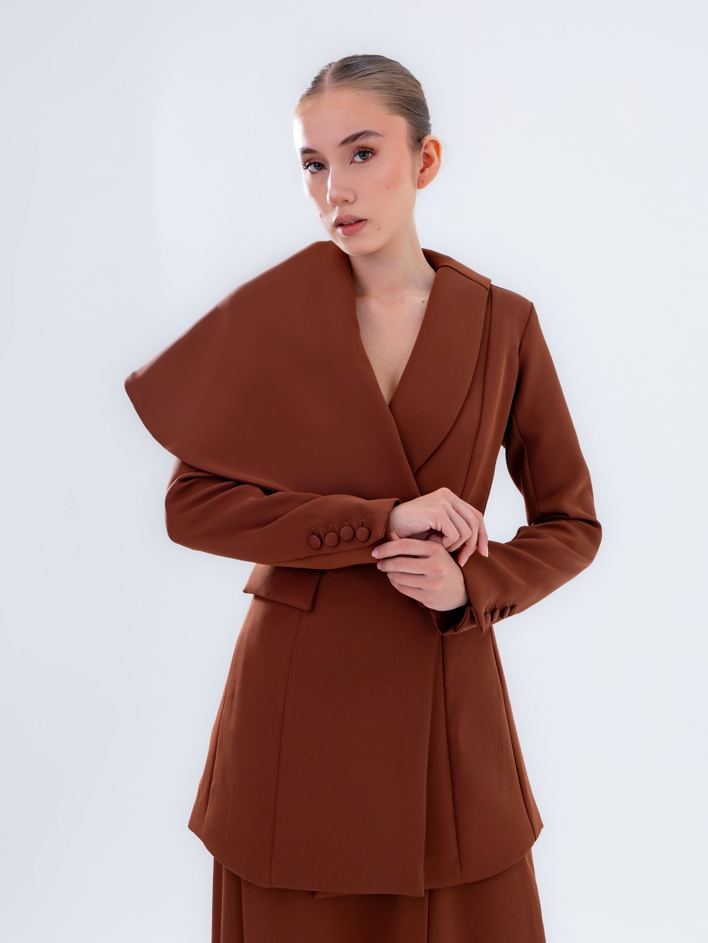 Deep Chocolate Cape Blazer