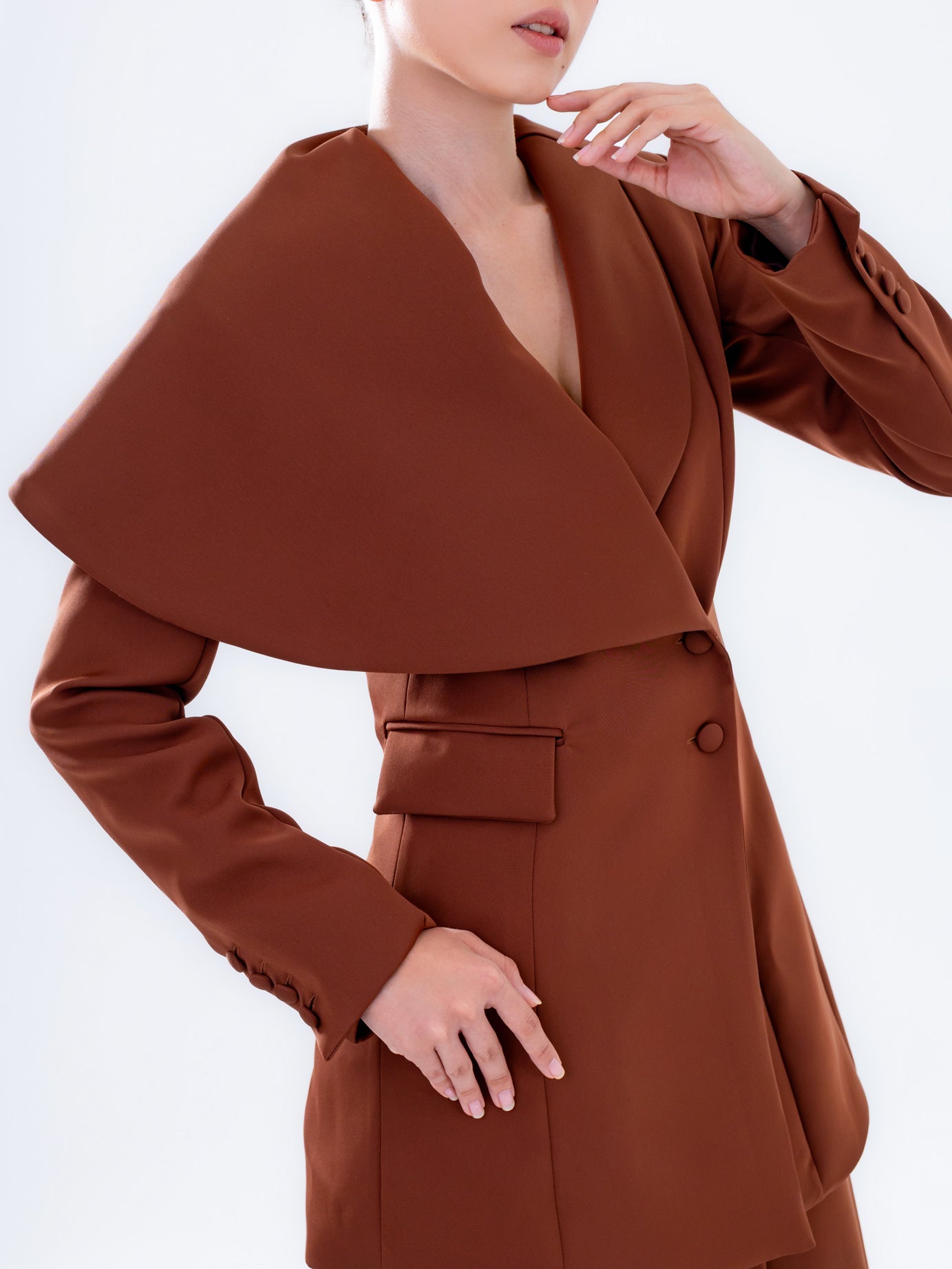 Deep Chocolate Cape Blazer