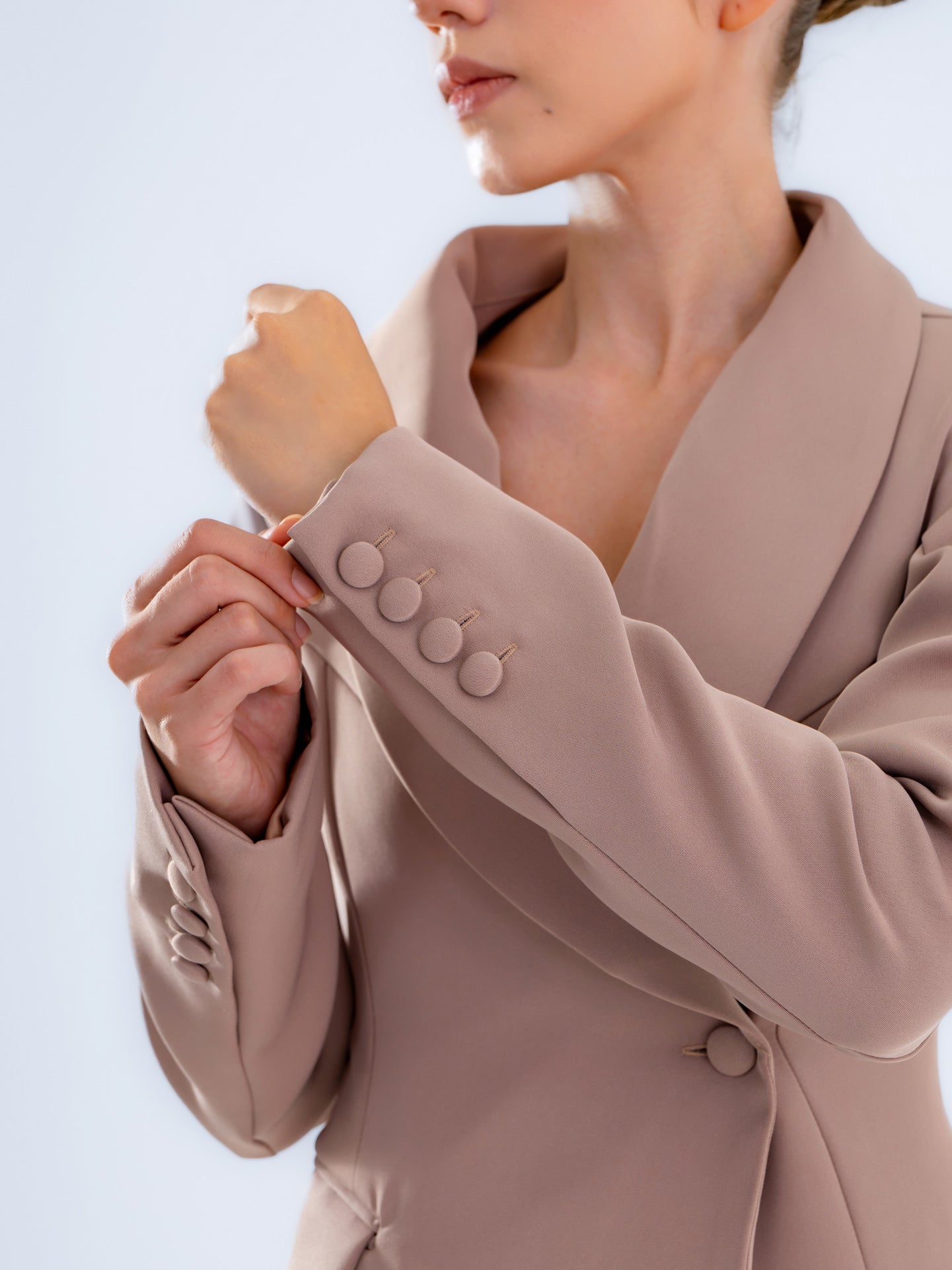 Taupe Brown Maxi Blazer Dress