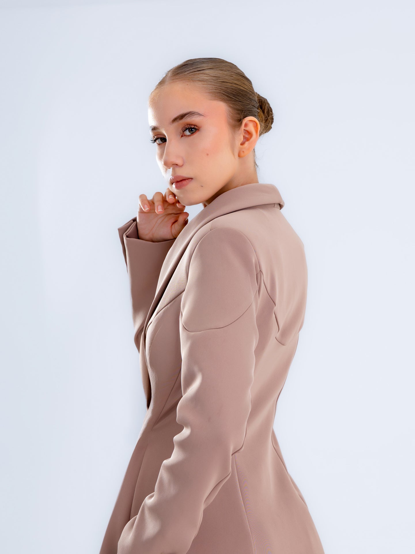 Taupe Brown Maxi Blazer Dress