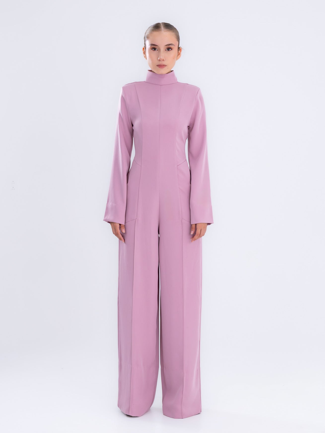 Mono rosa malva futurista para mujer