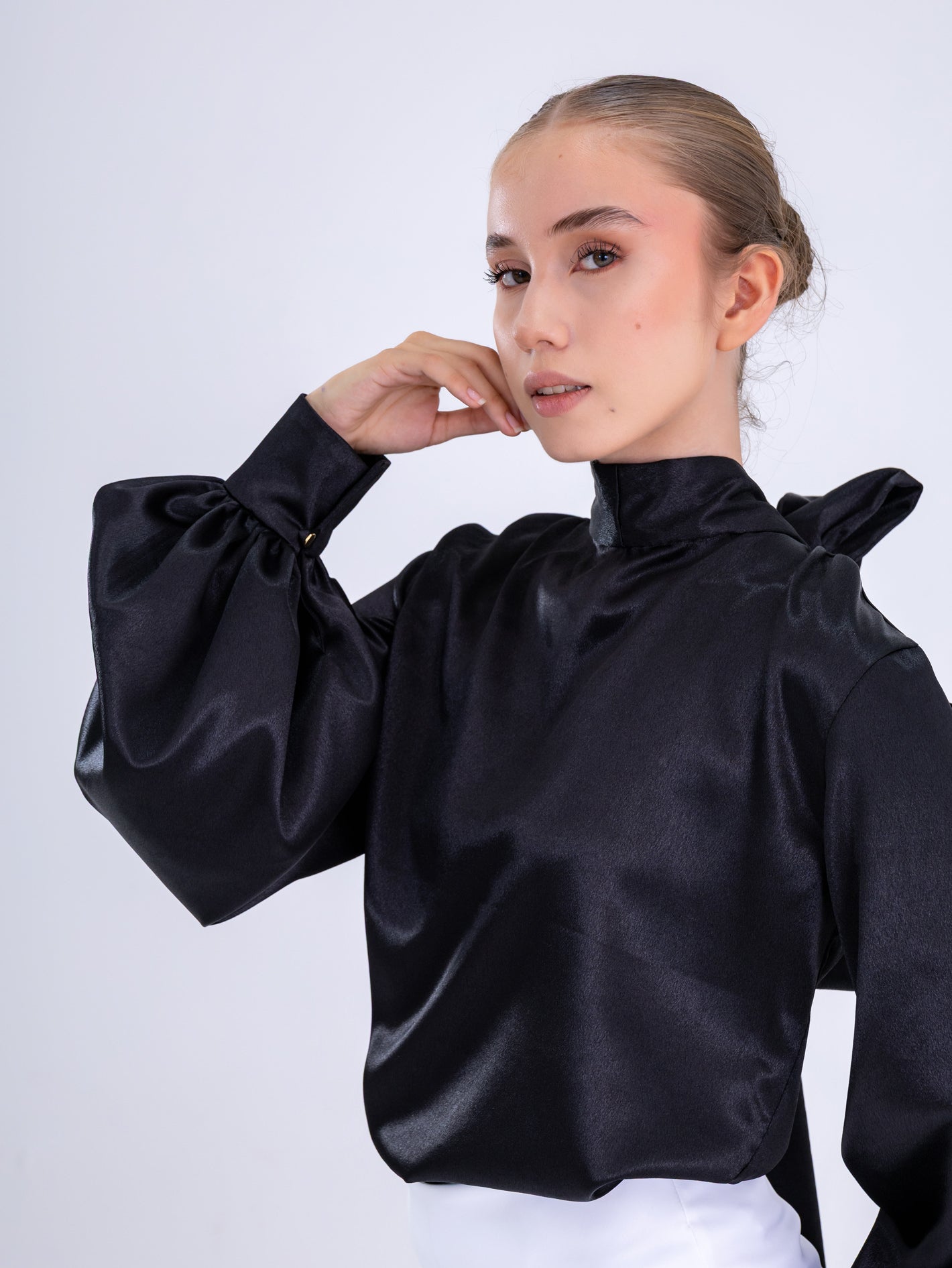 Midnight Bow Blouse