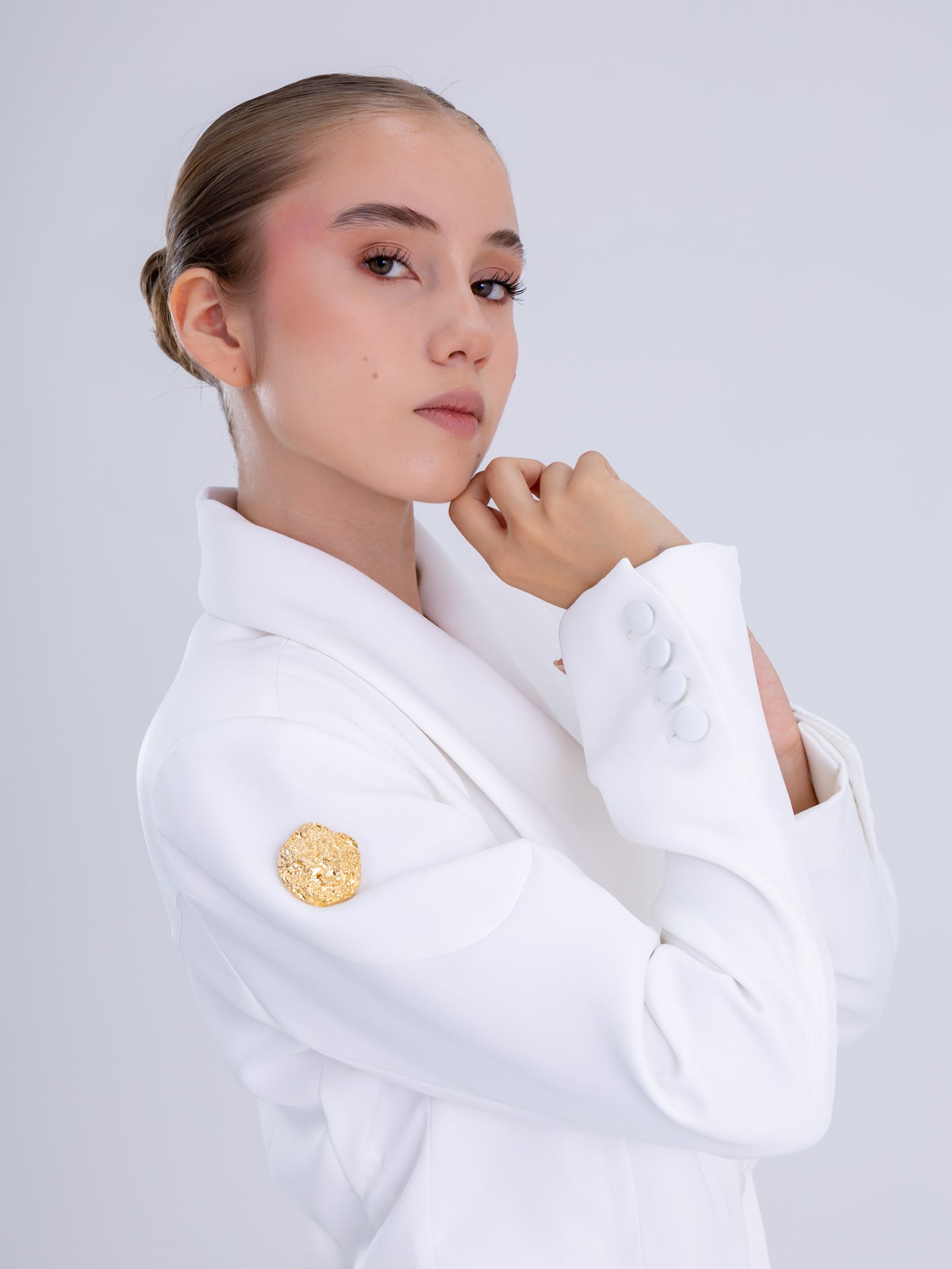 Snow White Double-Breasted Blazer