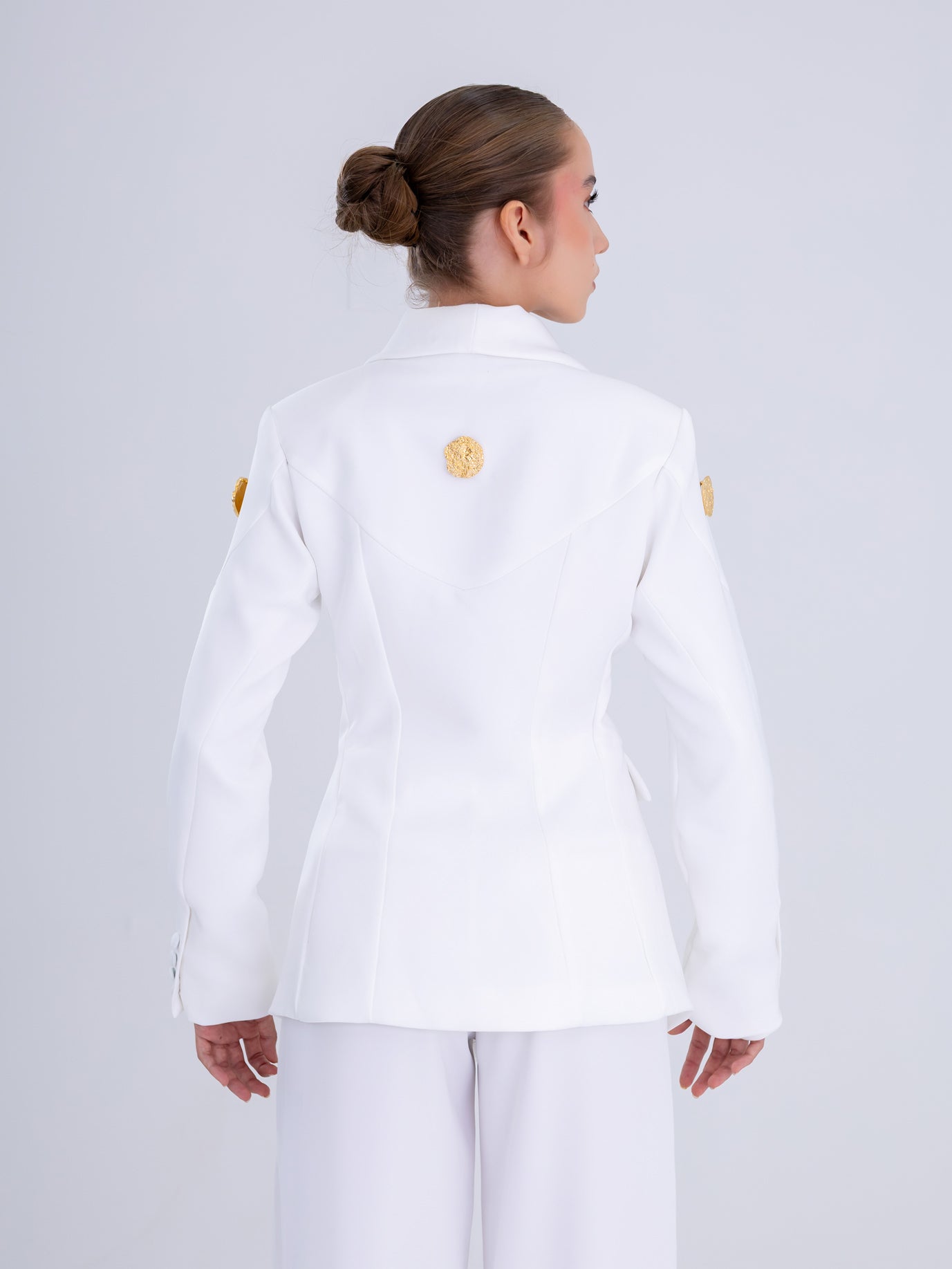Snow White Double-Breasted Blazer