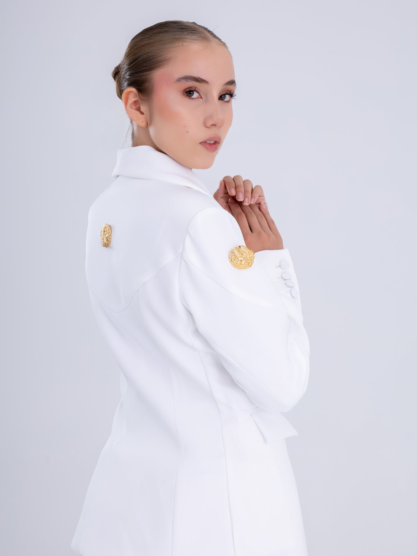 Snow White Double-Breasted Blazer