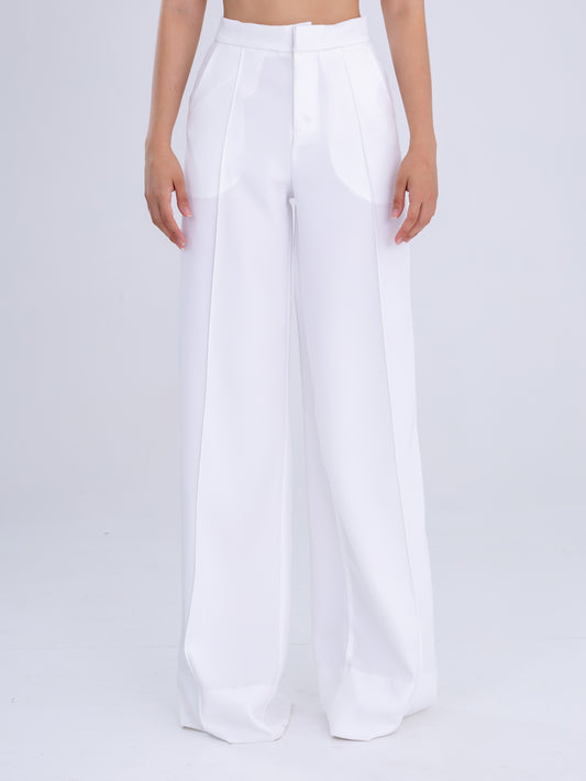 Snow White Wide-Leg Trousers