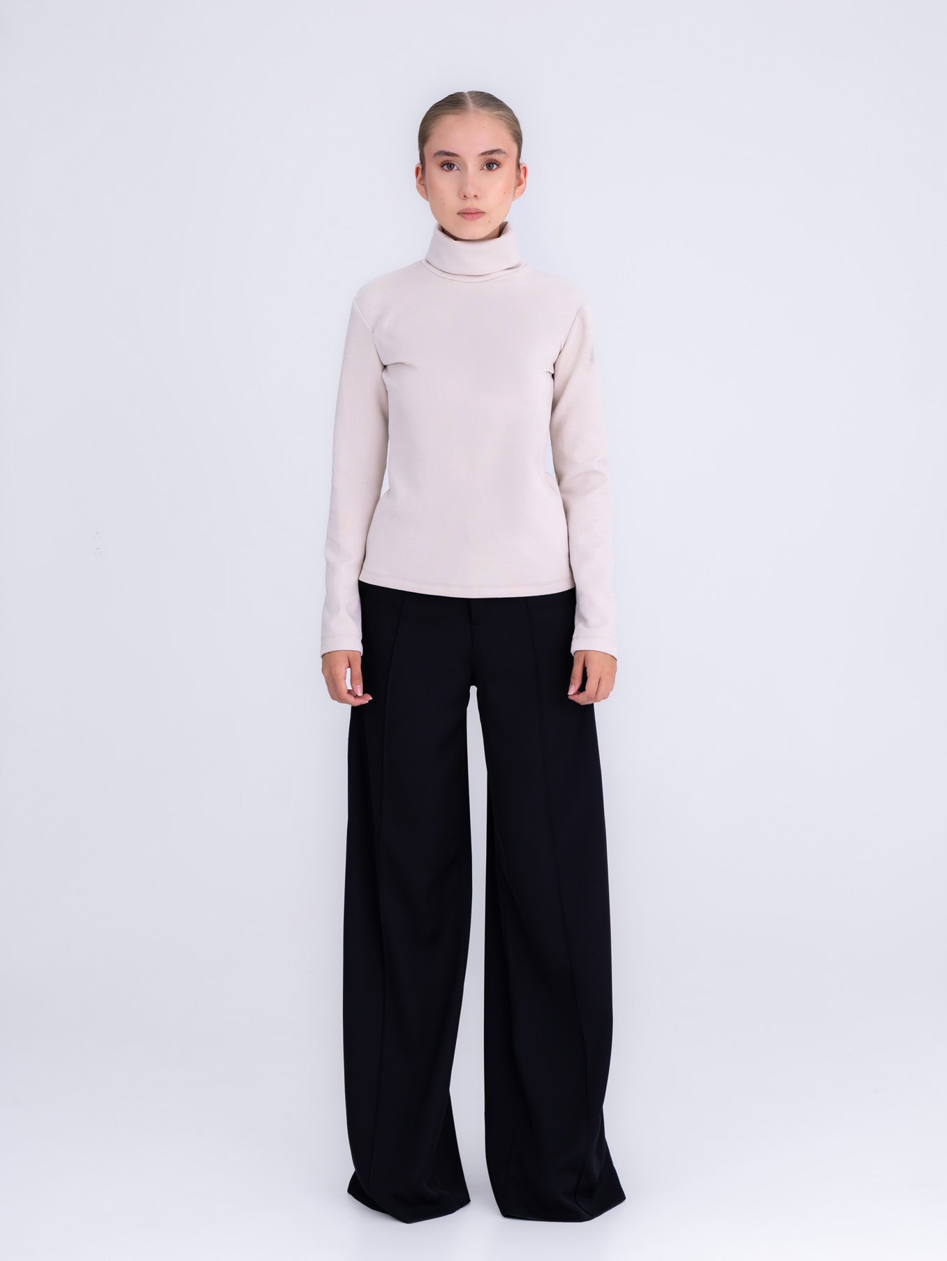 Beige Turtleneck Sweater