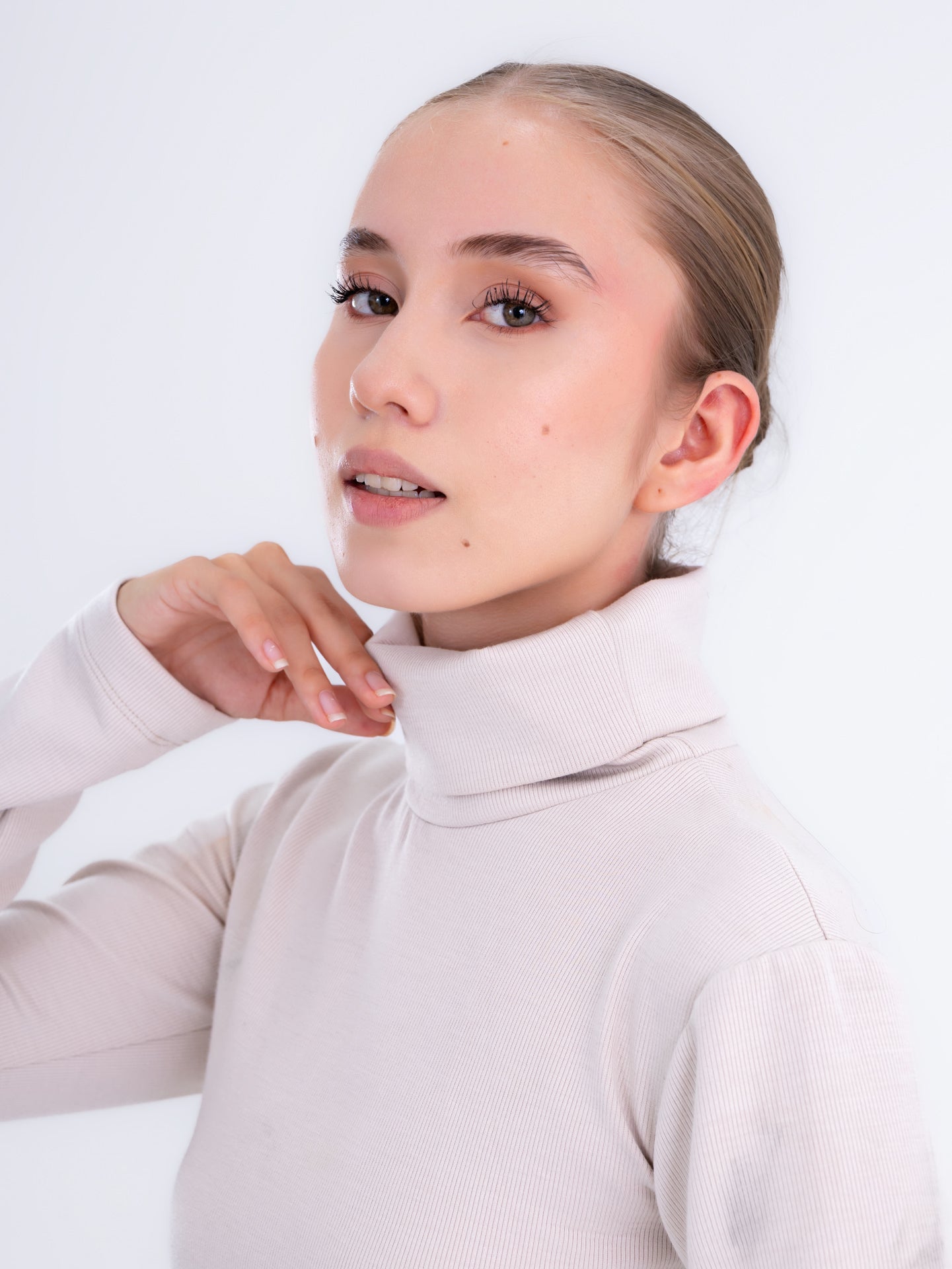 Beige Turtleneck Sweater