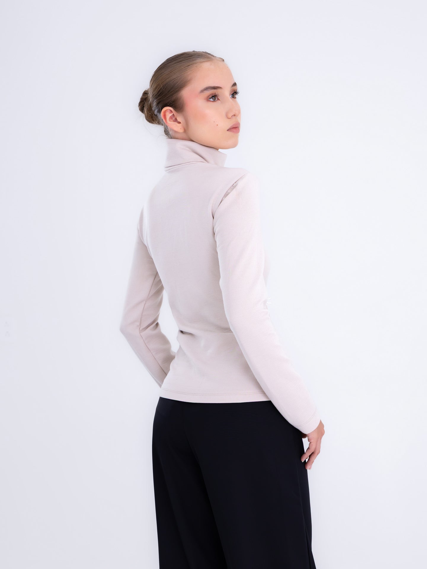 Beige Turtleneck Sweater