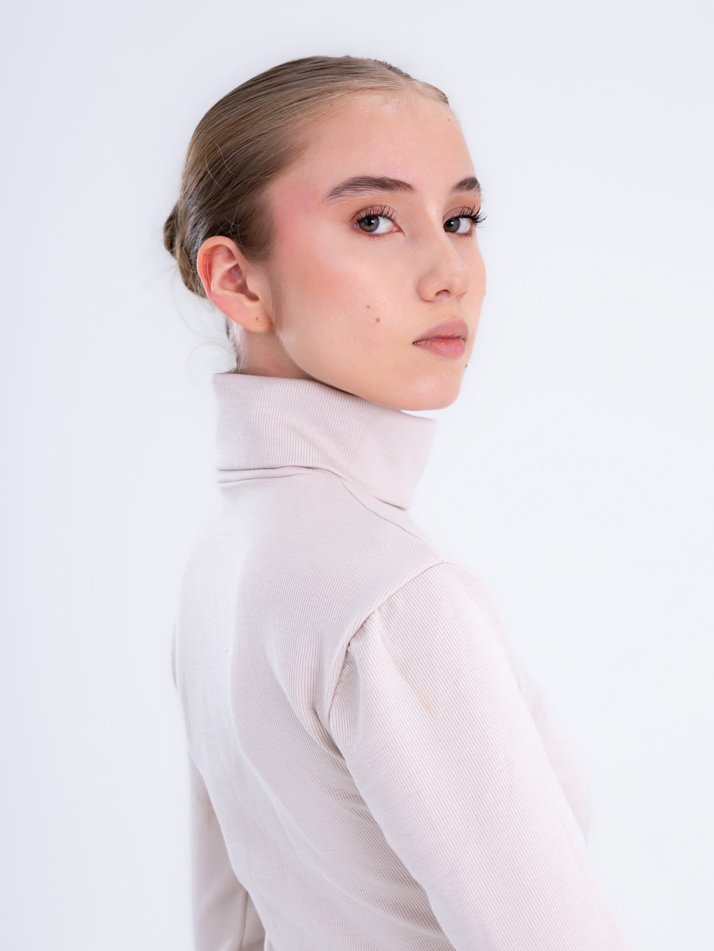 Beige Turtleneck Sweater