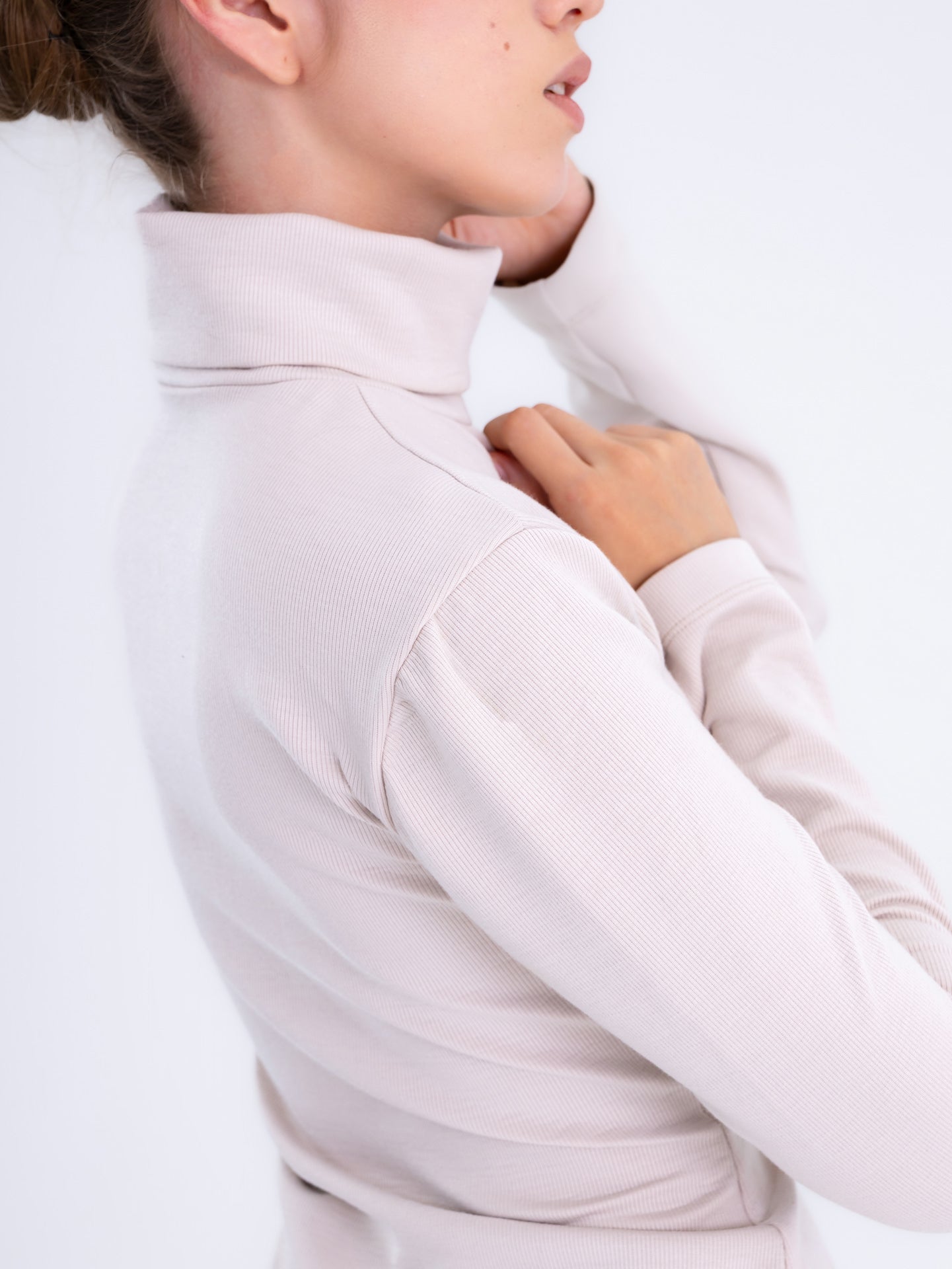 Beige Turtleneck Sweater
