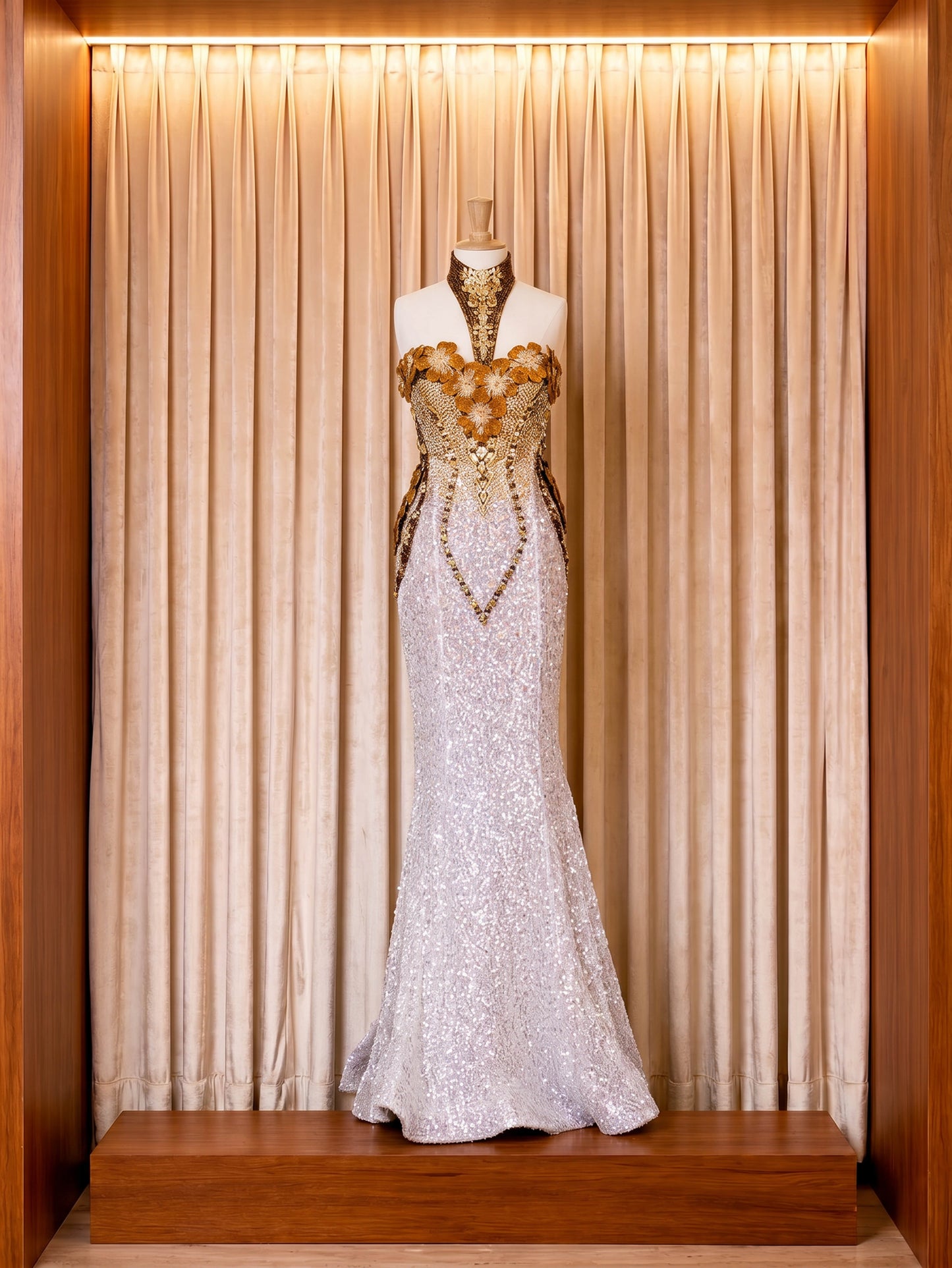 Vestido de gala Ámbar y Plata