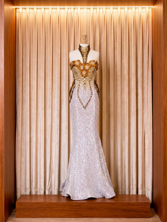 Vestido de gala Ámbar y Plata