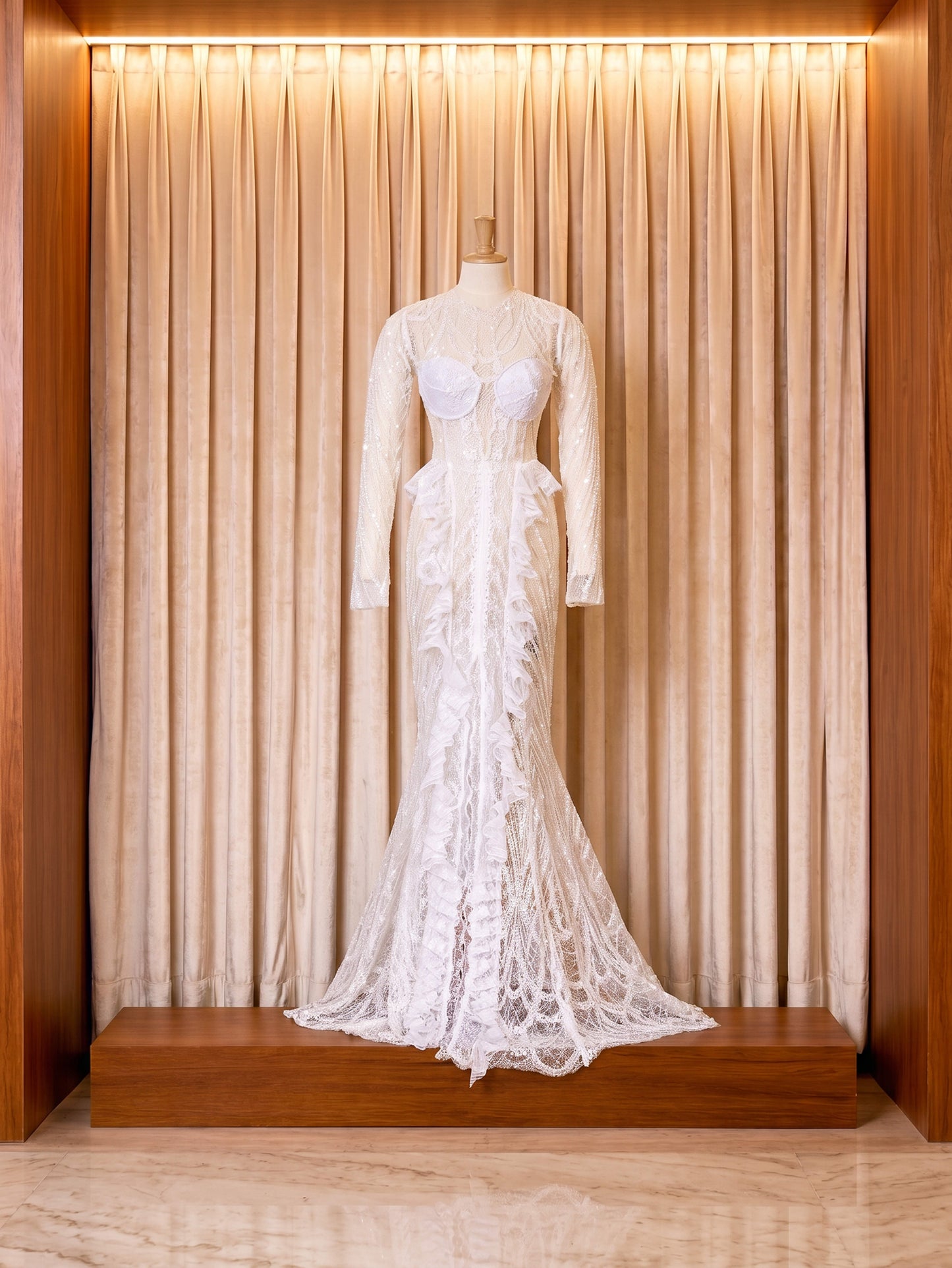 Vestido de gala Crystal White