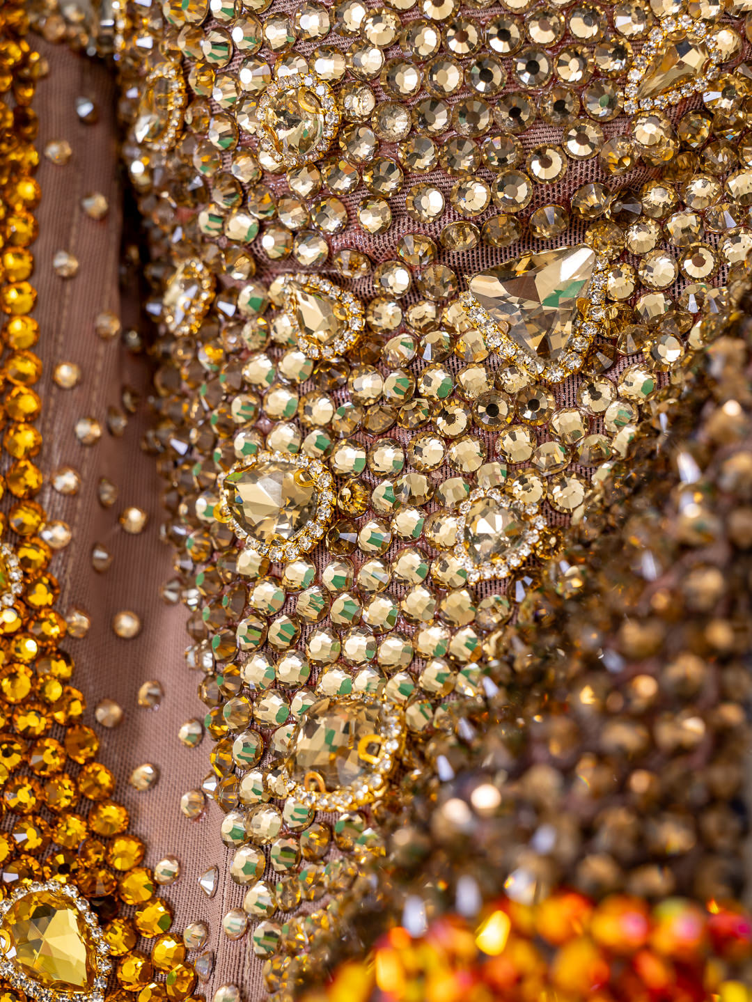 Vestido de gala Mostaza y Dorado